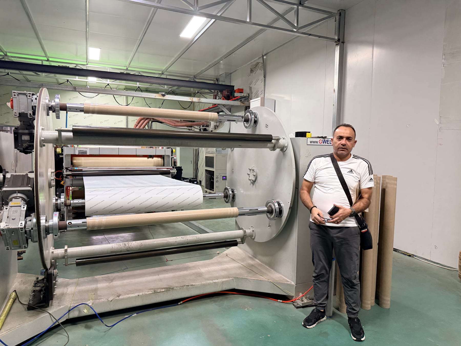 At the winding station during a factory visit.