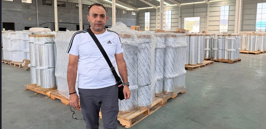 Finished PET rolls, wrapped and checked in the warehouse.